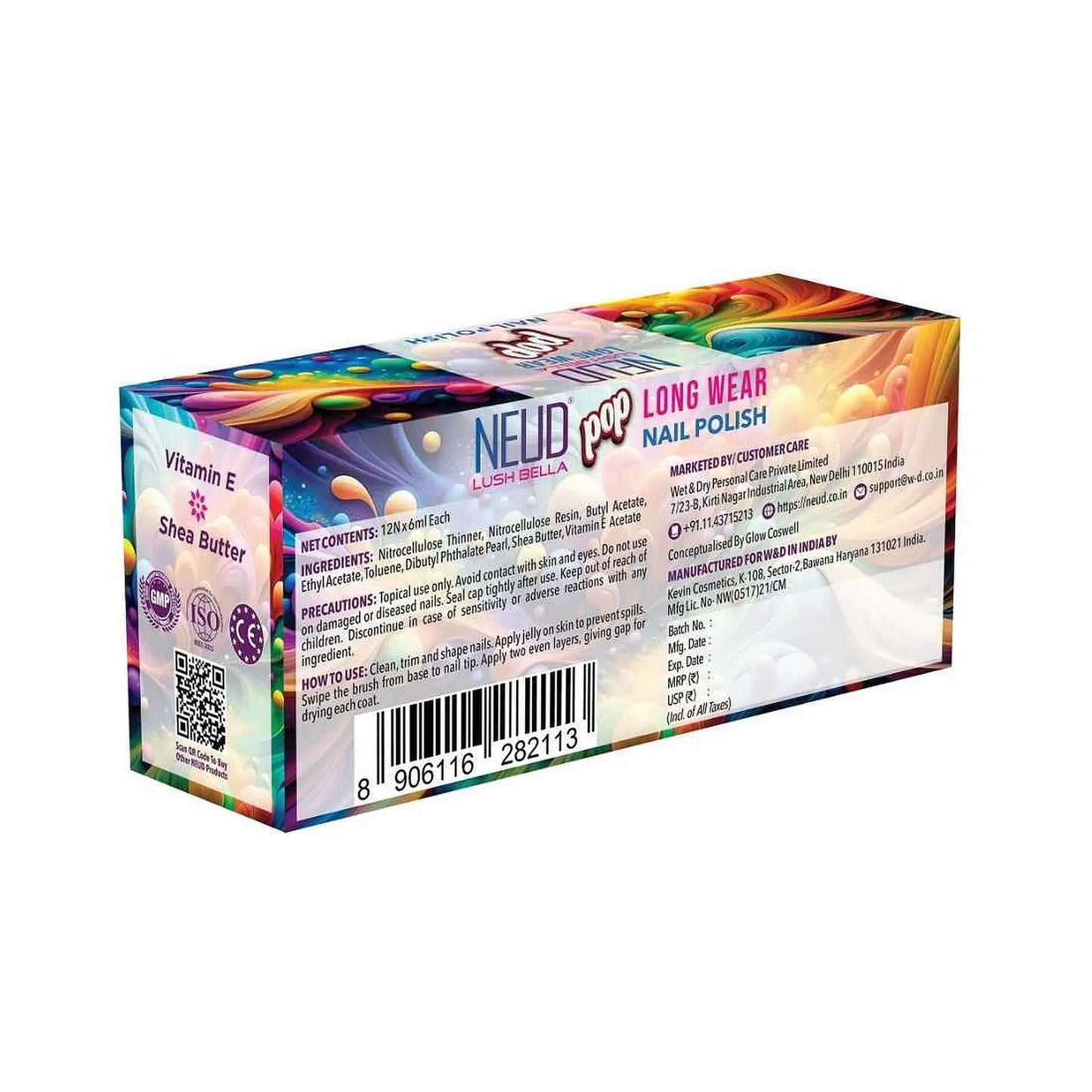 NEUD Lush Bella Pop Nail Polish - 12x6ml is shipped worldwide - everteen-neud.com
