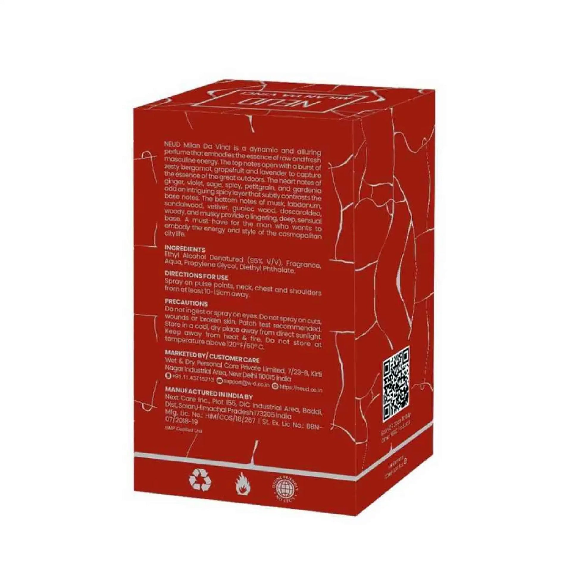 NEUD Milan Da Vinci Luxury Perfume for Men - Ozone Friendly