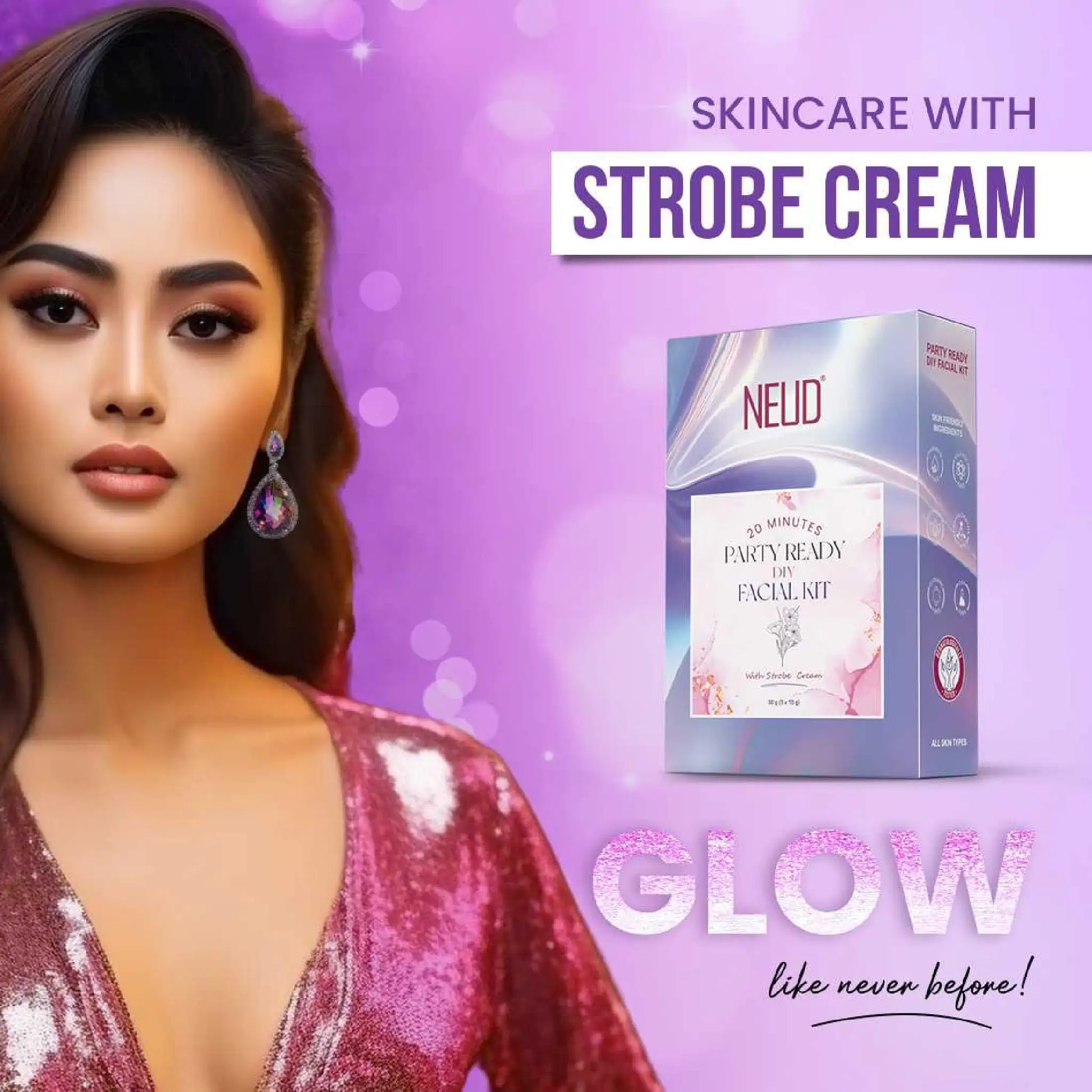 NEUD Party-Ready DIY Facial Kit with Strobe Cream – Instant Glow for Special Occasions