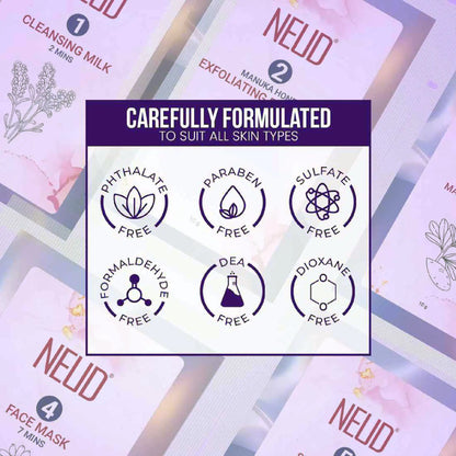 NEUD Party-Ready DIY Facial Kit with Strobe Cream - Skin Friendly With No Phthalates, Paraben, Sulfate, Formaldehyde, DEA or Dioxane