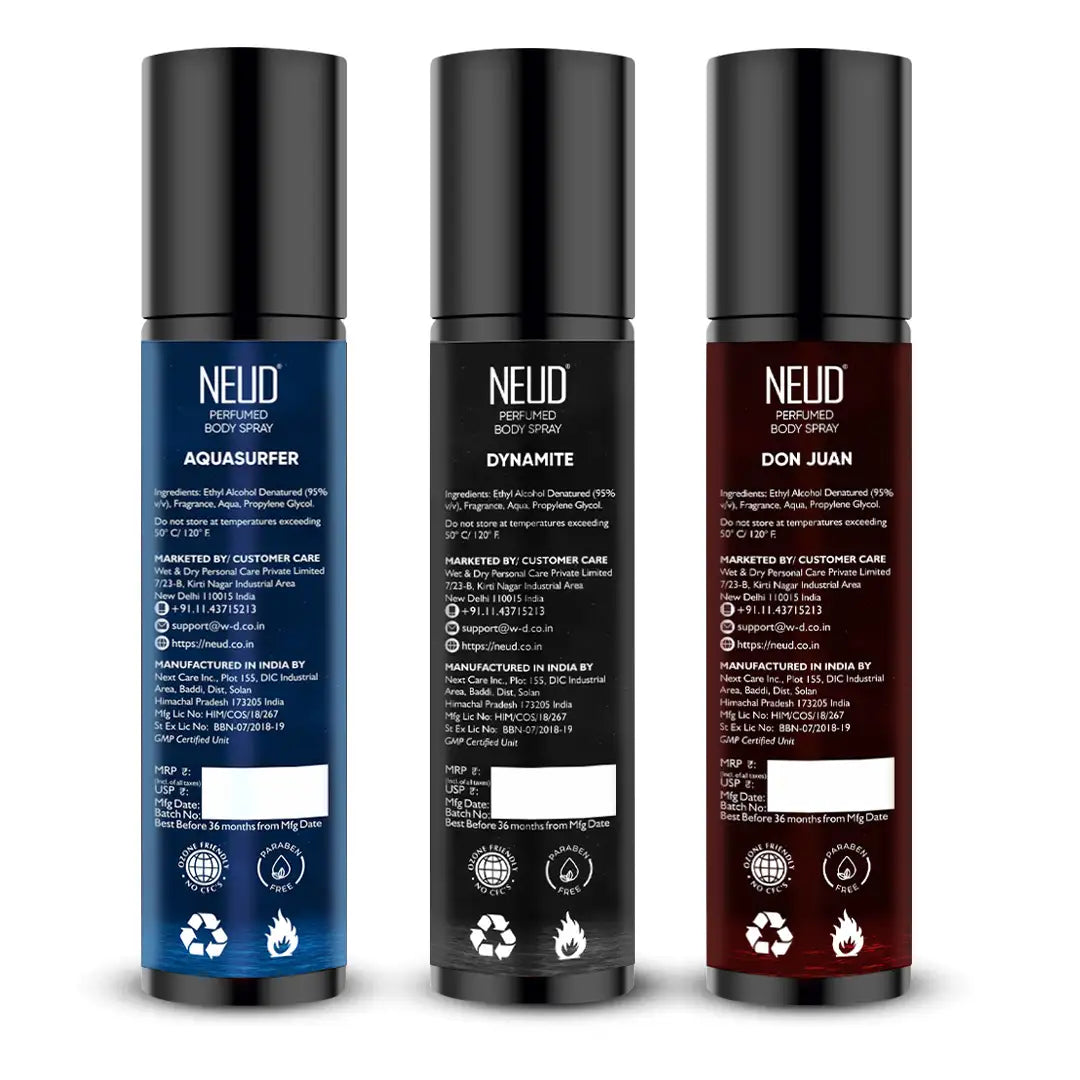 NEUD 3-in-1 Perfumed Body Sprays for Men Are Proudly Made In India Under Stringent Quality Control - everteen-neud.com