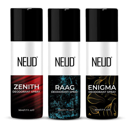 NEUD Unisex Perfumed Body Spray Combo For Men and Women - 3 Deos x 50ml Each