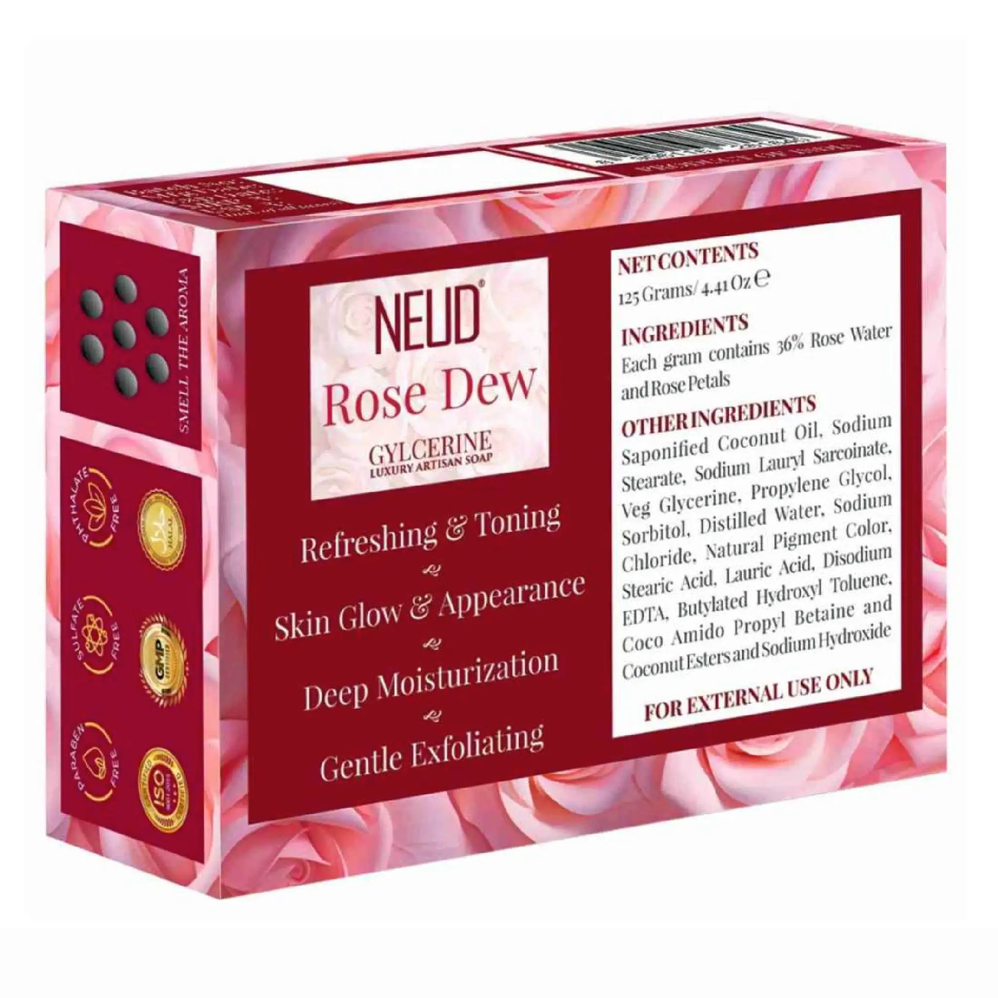 NEUD Rose Dew Glycerine Handmade Soap - Supports Skin Tone, Glow and Appearance