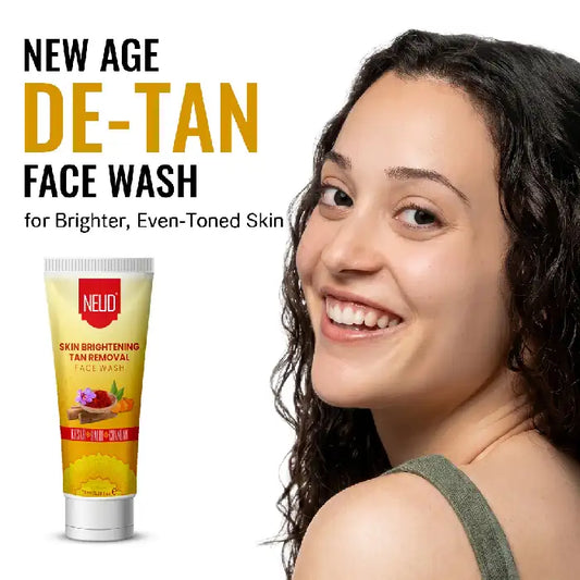NEUD Skin Brightening Tan Removal Face Wash with Kesar, Haldi and Chandan For Brighter, Even-Toned Skin - everteen-neud.com