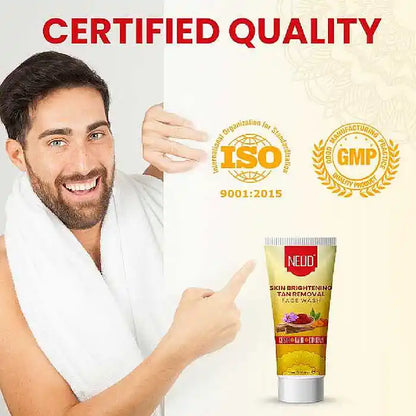 NEUD Skin Brightening Tan Removal Face Wash With Saffron, Turmeric and Sandalwood is a Certified Quality Product - everteen-neud.com