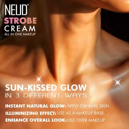 NEUD Strobe Cream Rose Gold with Cocoa Butter and Hyaluronic Acid, Lab Tested All-in-One Makeup Beauty Enhancer - 50g