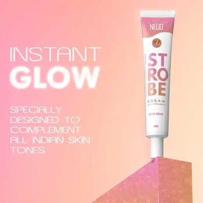NEUD Strobe Cream Rose Gold with Cocoa Butter and Hyaluronic Acid, Lab Tested All-in-One Makeup Beauty Enhancer - 50g
