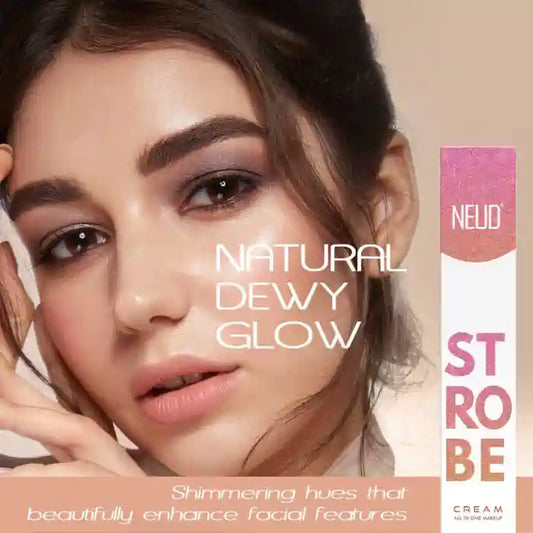 NEUD Strobe Cream Rose Gold with Cocoa Butter and Hyaluronic Acid, Lab Tested All-in-One Makeup Beauty Enhancer - 50g