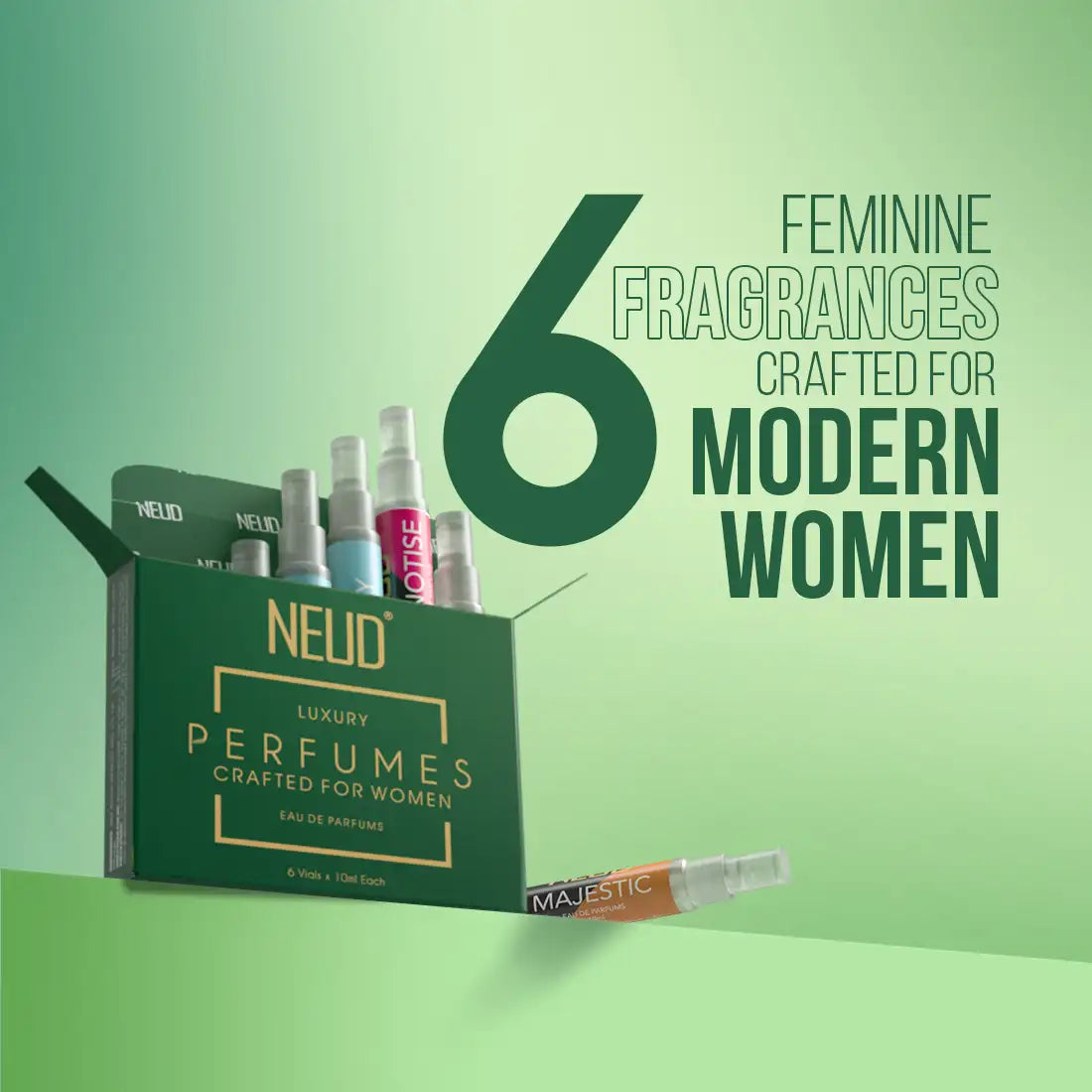 Each Pack of NEUD Luxury Perfumes for Women Long Lasting EDP Contains 6 Vials of 10ml Each For Different Occasions - everteen-neud.com