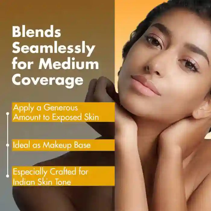 NEUD Dewy Look Tinted Sunscreen with SPF 50 PA++++ and Hyaluronic Acid, Ultra-Light, No White Cast - 50ml