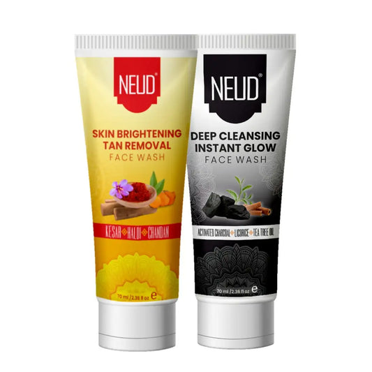 Buy combo of NEUD  Skin Brightening Tan Removal and Deep Cleansing Instant Glow Face Washes 70ml each - everteen-neud.com