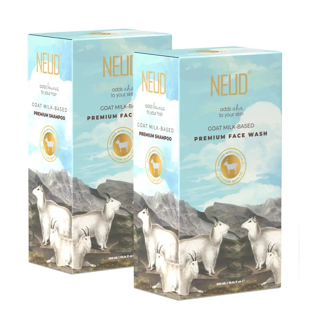 Nettoyant visage au lait de chèvre NEUD pour hommes et femmes - Pochette zippée gratuite
