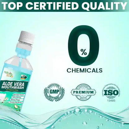 Nature Sure Aloe Vera Mouthwash with Neem and Clove Ayurvedic Formula for Oral Health in Men, Women & Kids - everteen-neud.com