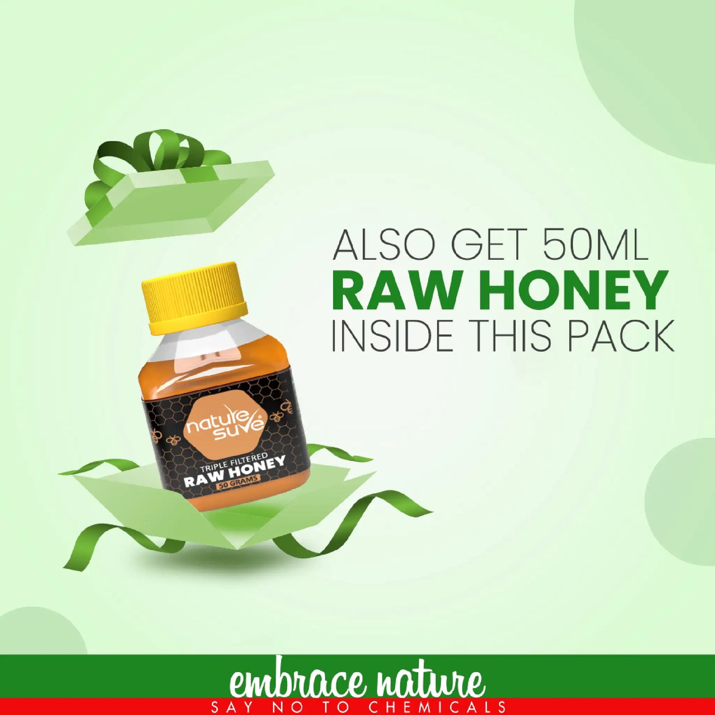 Nature Sure Amla Powder 100g - 50g Raw Honey Free Inside Every Pack