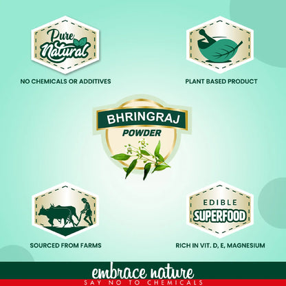 Nature Sure Bhringraj Powder 200g -  Pure Plant Based Product Sourced From Farms, Does Not Contain Chemicals or Additives