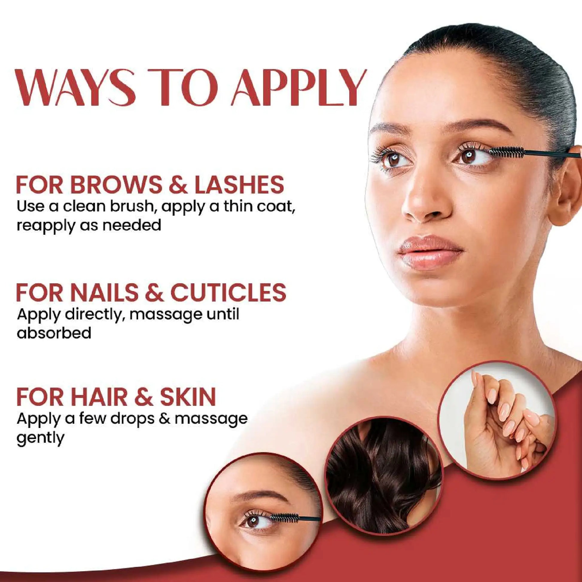 Nature Sure Castor Oil - Apply on Eye Brows and Eye Lashes, Nails and Cuticles, Hair and Skin