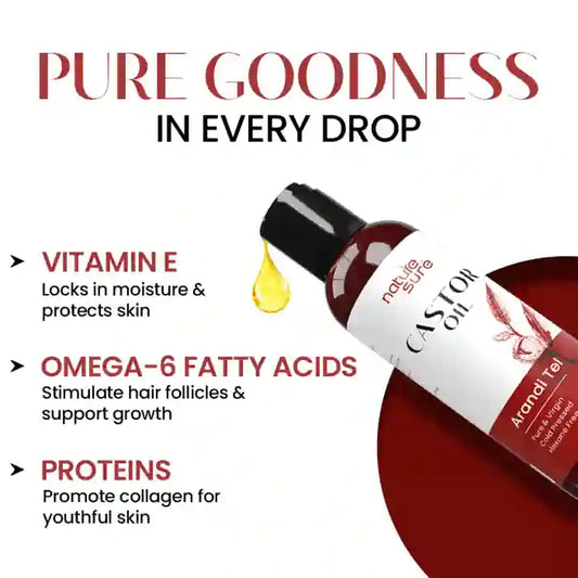 Nature Sure Castor Oil is Rich in Vitamin E, Omega-6 Fatty Acids and Proteins - everteen-neud.com 