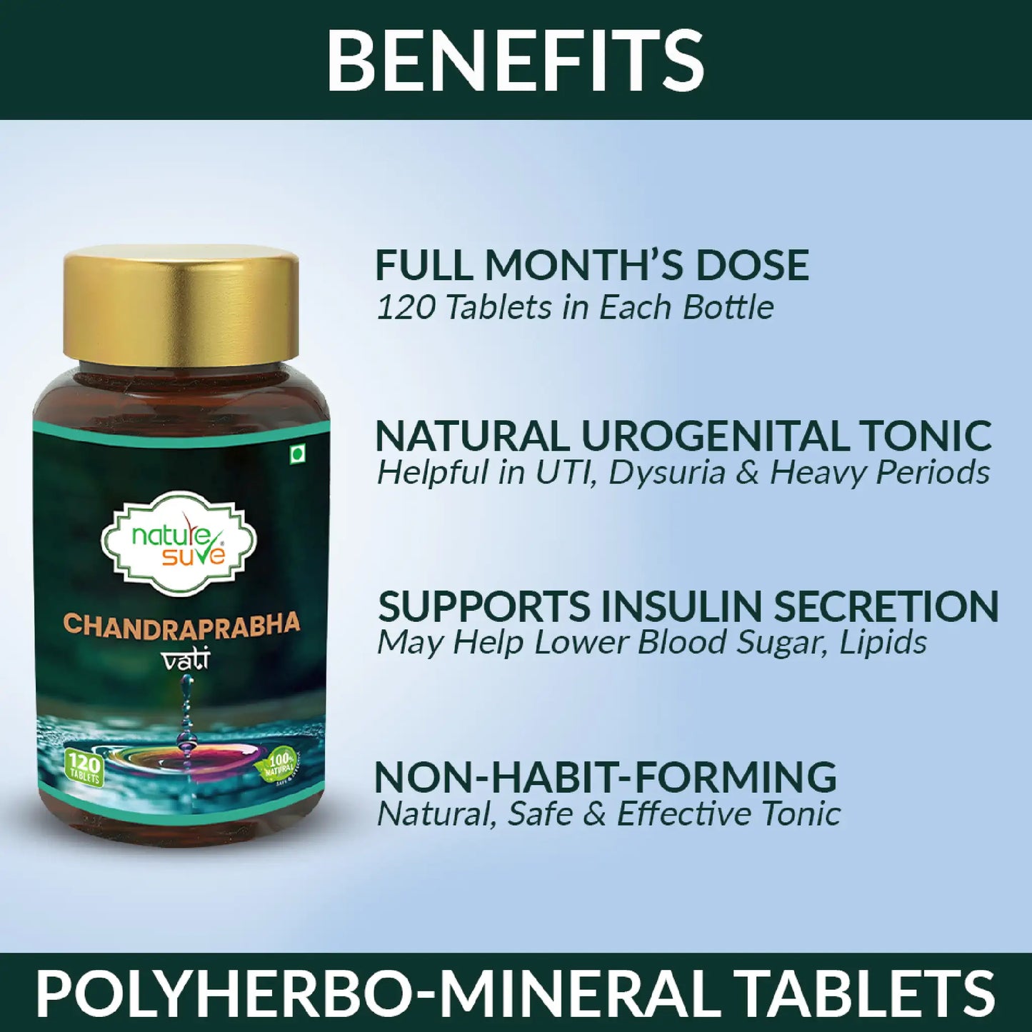 Nature Sure Chandraprabha Vati - Each Bottle Contains One Full Month's Dose