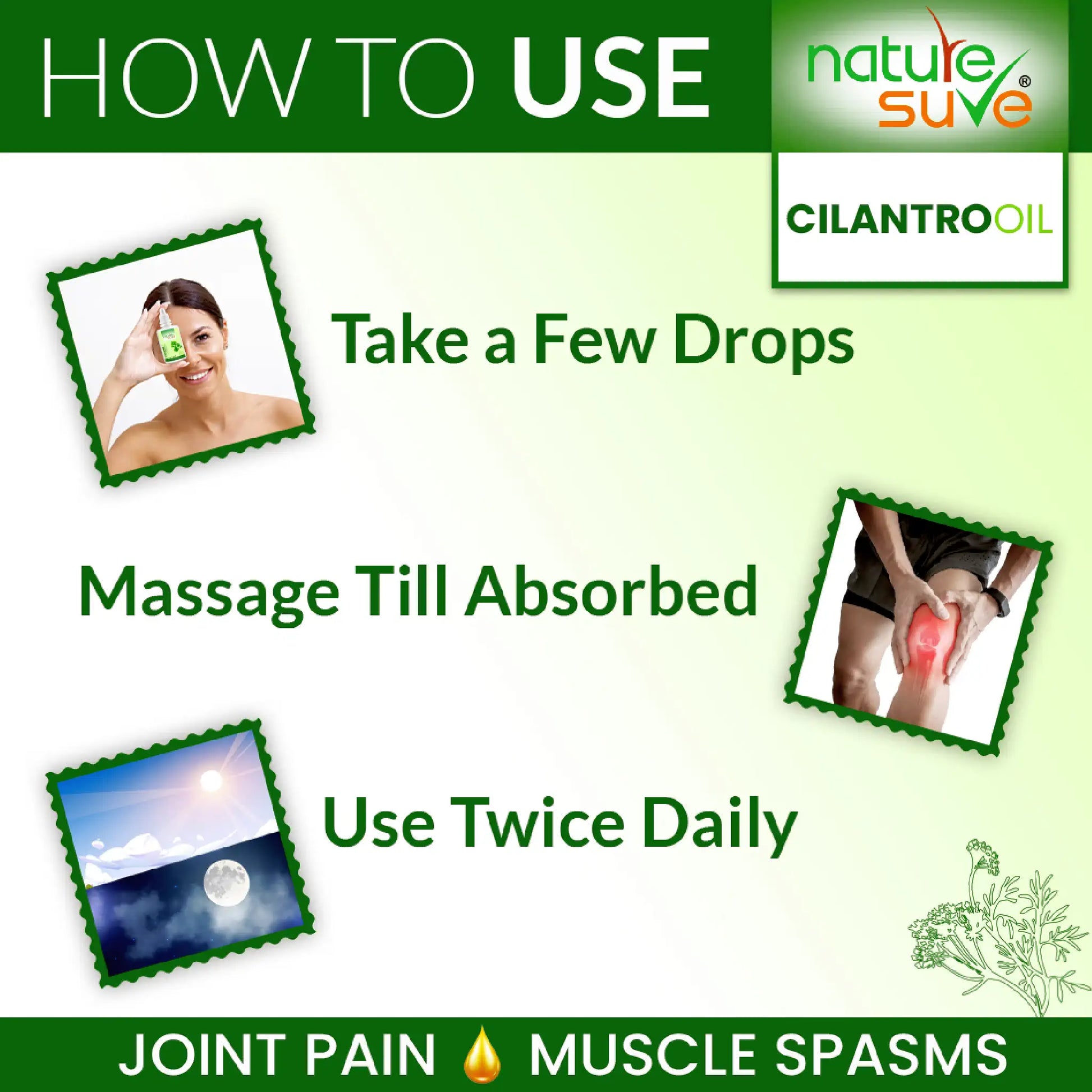 Nature Sure Cilantro Dhania Oil - Apply Twice Daily