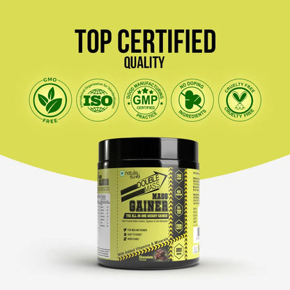 Nature Sure Double Mass Chocolate Flavored Mass Gainer is a Top Certified Quality Product That Does Not Contain Any Doping Ingredients - everteen-neud.com