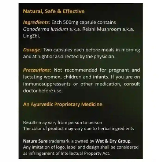 Nature Sure Ganoderma LingZhi Reishi Mushroom Capsules Help Boost Energy and Endurance - everteen-neud.com