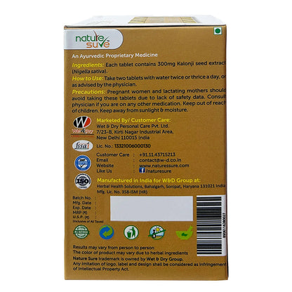 Nature Sure Kalonji Black Seed Nigella Tablets – Ships Worldwide from India