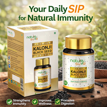 Nature Sure Kalonji Black Seed Extract Tablets – 300mg Nigella Sativa, Daily Wellness Support