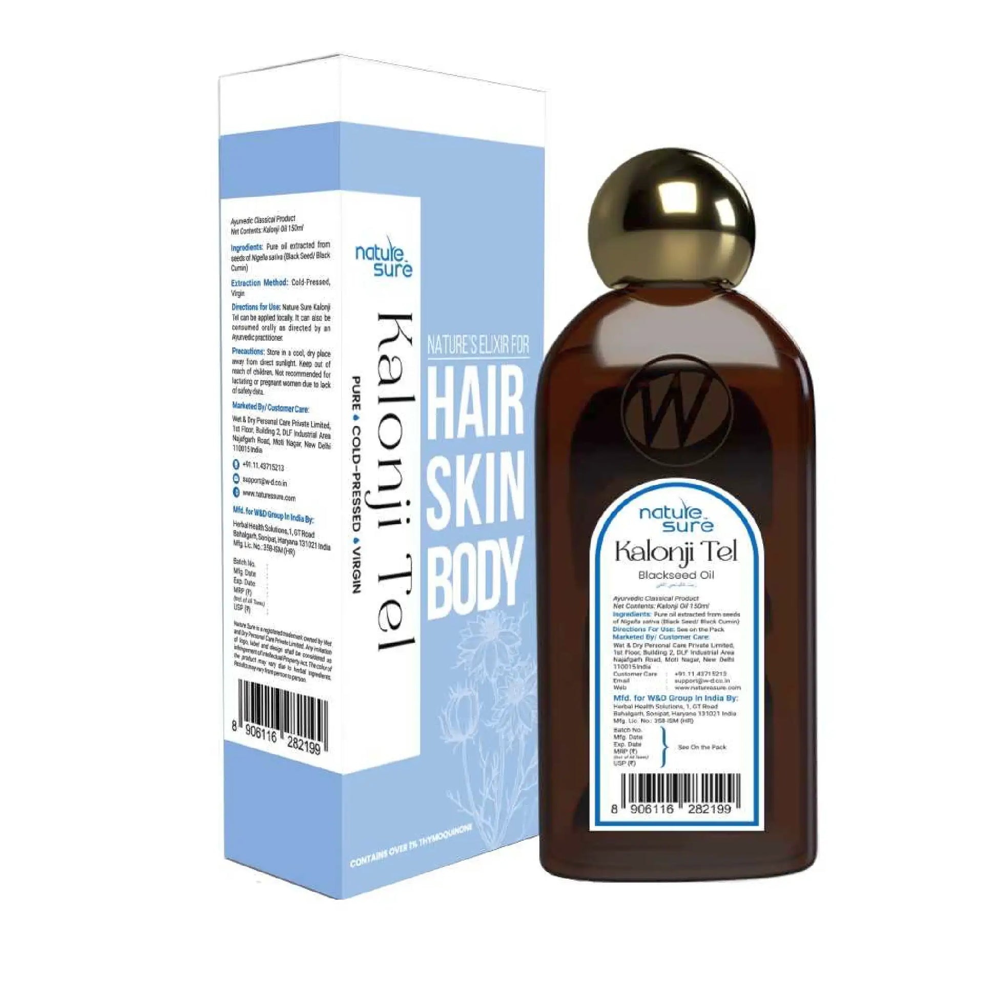 Nature Sure Kalonji Tel Cold-Pressed Black Seed Oil 150ml – Ships Worldwide from India