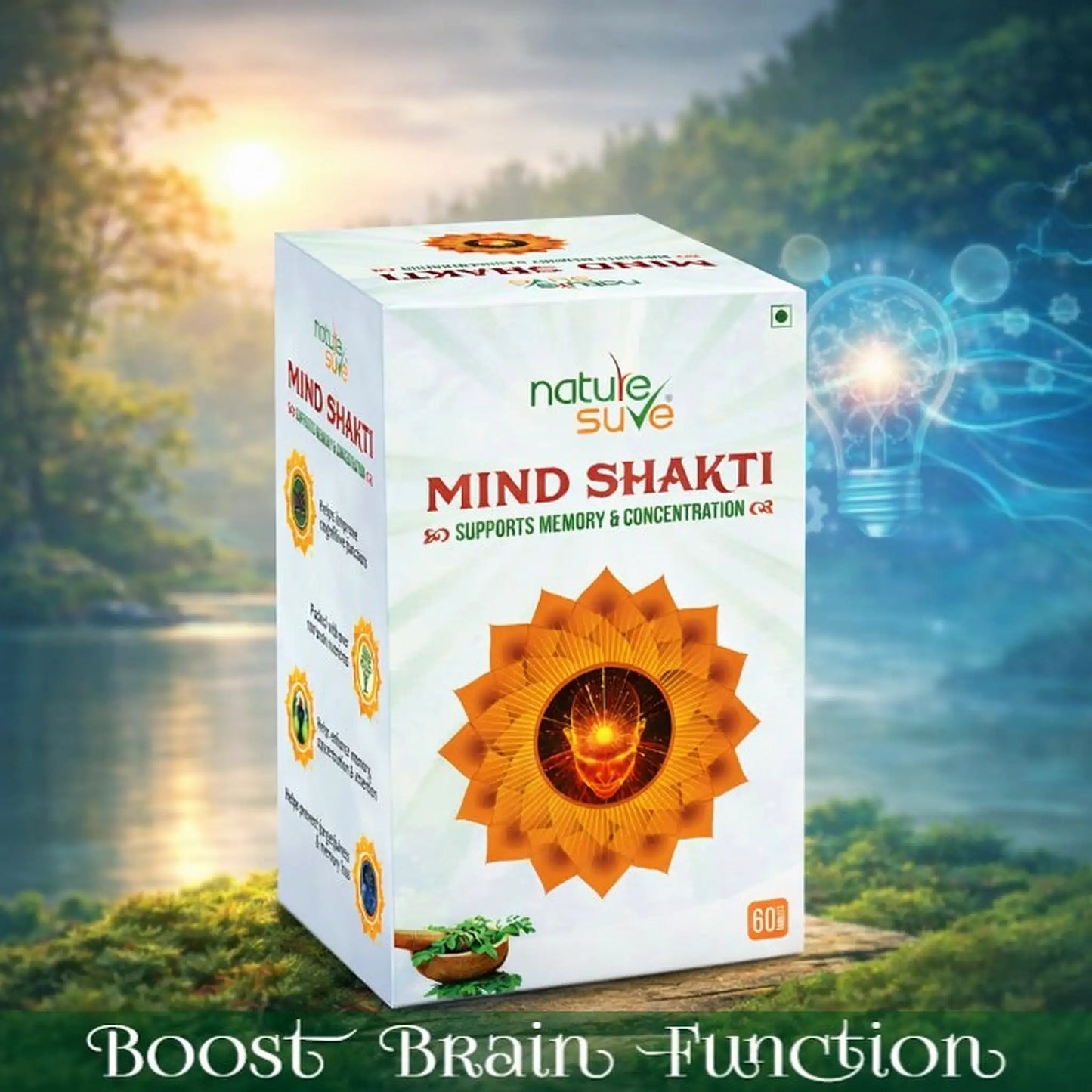 Nature Sure Mind Shakti Tablets - Natural Cognitive Wellness With 100+ Brain Nutrients