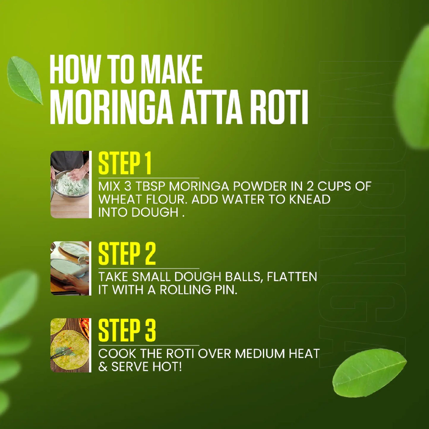 Recipe to Make Moringa Parantha Roti With Wheat Flour - Sahajan Powder