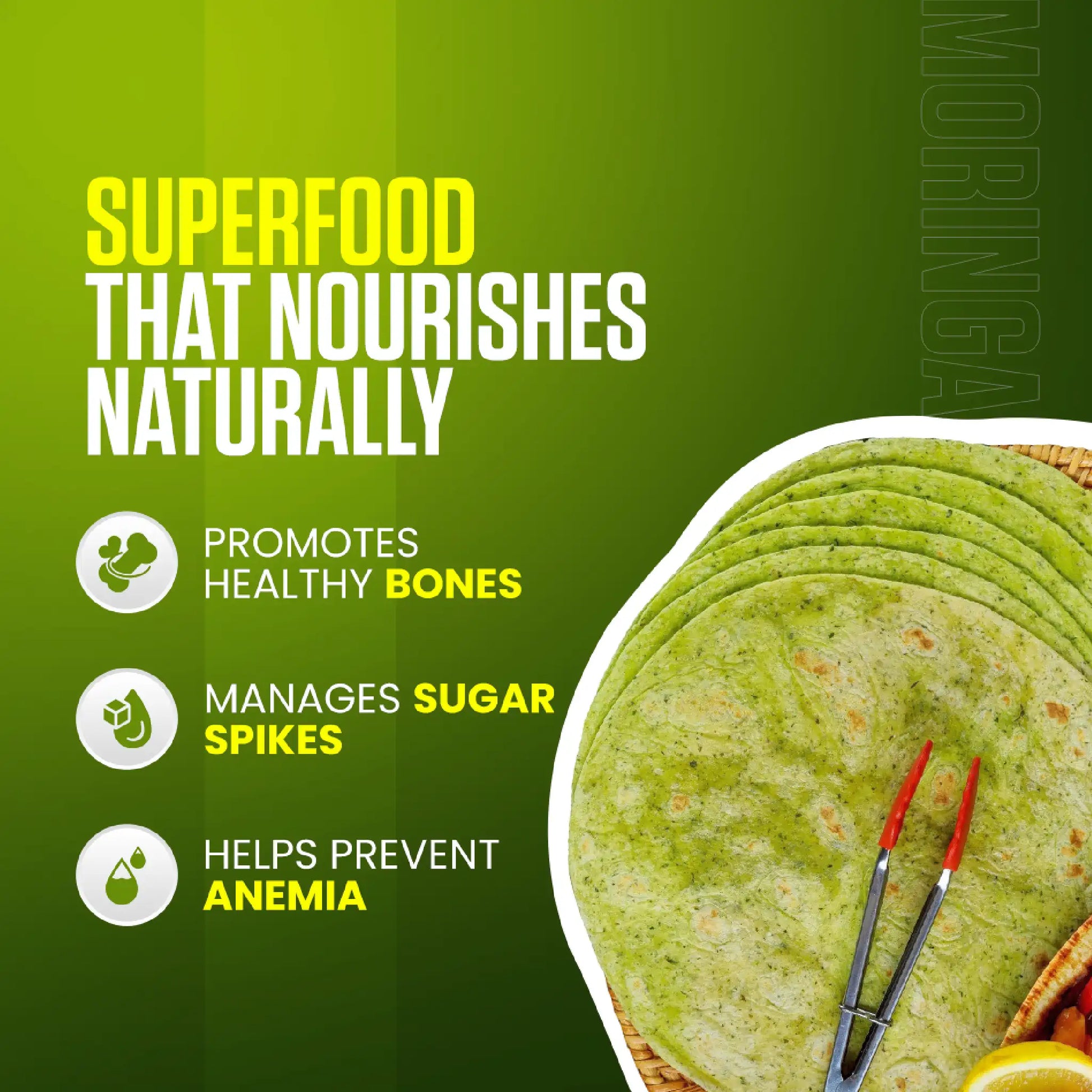 Nature Sure Moringa Leaf Powder – Rich in Plant-Based Iron, Calcium and Vitamins for Bone Strength