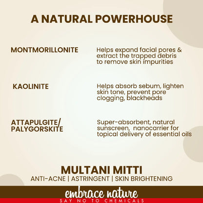 Nature Sure Multani Mitti Fuller's Earth Beauty Clay – Absorbs Sebum, Minimizes Pores and Supports Even Skin Tone