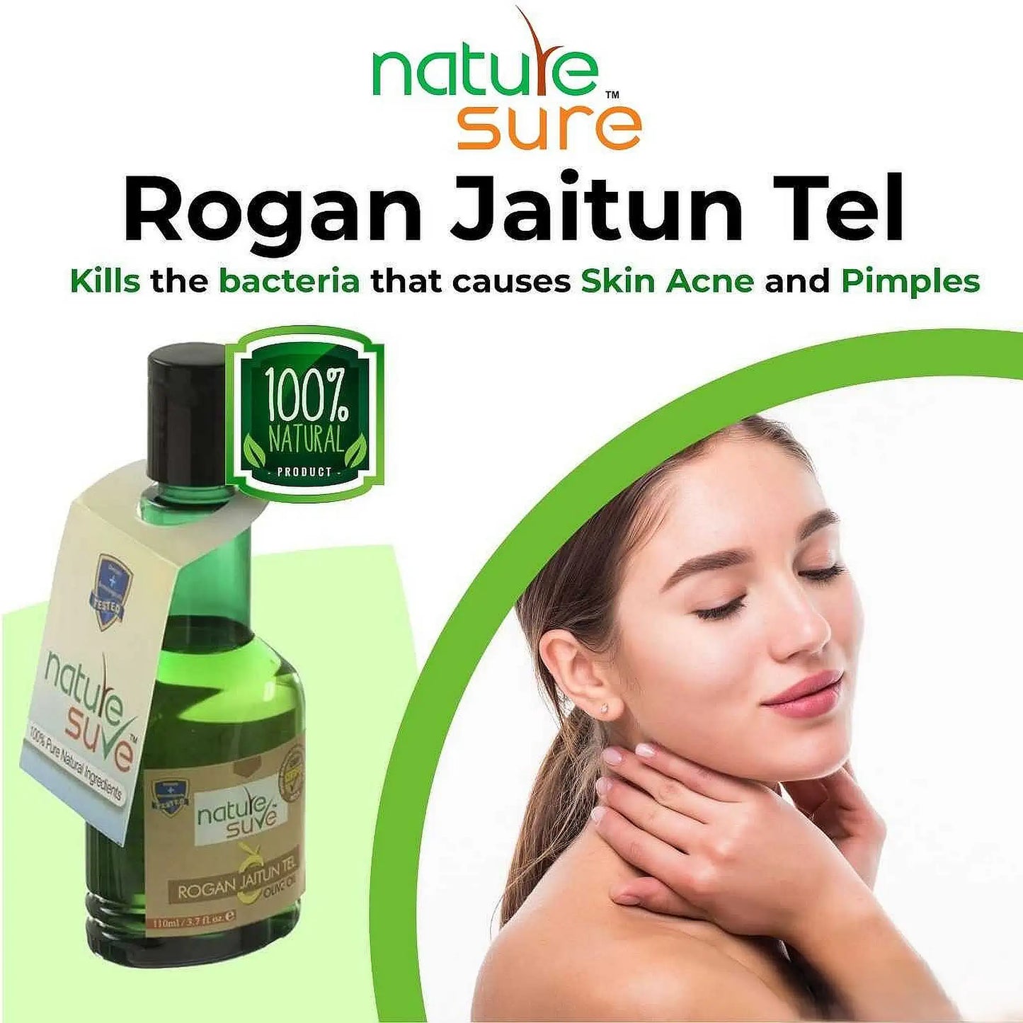 Nature Sure Rogan Jaitun Zaitoon Jaitoon Olea Olive Oil - Naturally Blemish-Free Face Care