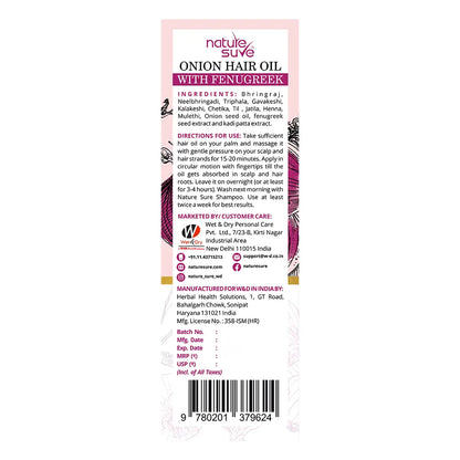 Nature Sure Onion Hair Oil 110ml with Fenugreek is Shipped Worldwide - everteen-neud.com