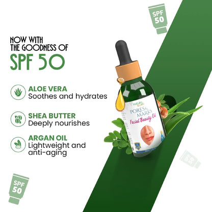 Nature Sure Pores and Marks Face Oil – Aloe Vera, Shea Butter and Argan Oil for Deep Nourishment