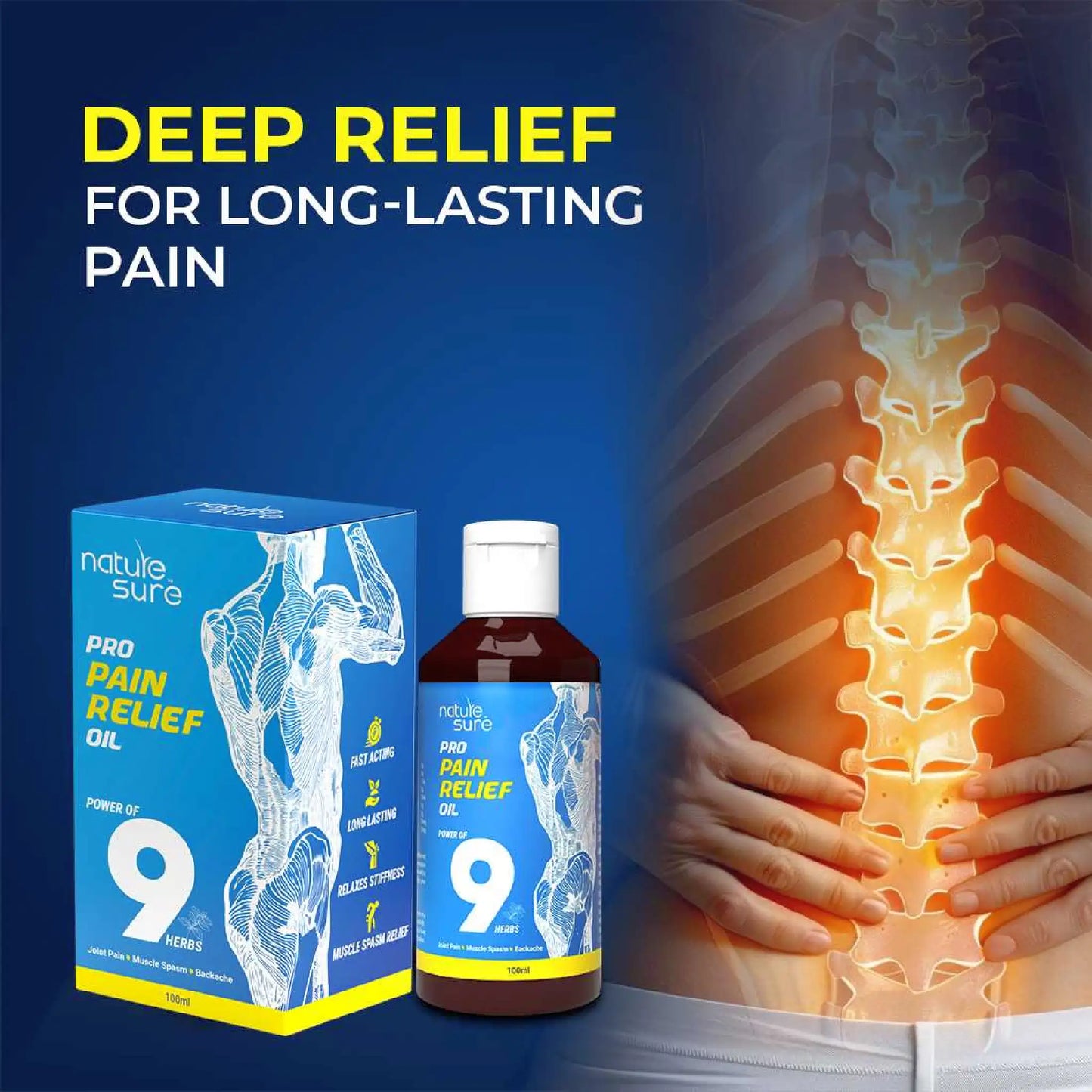 Nature Sure Pro Pain Relief Oil – Fast-Action Ayurvedic Formula, Safe and Non-Toxic