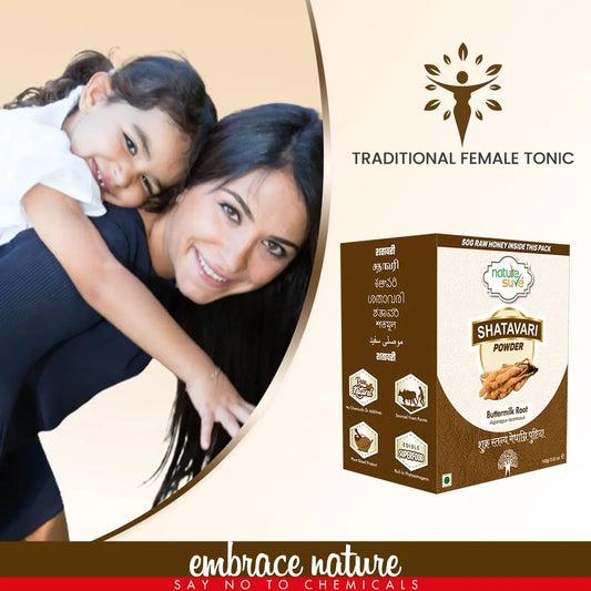 Nature Sure Shatavari Asparagus Powder 100g with Raw Honey 50g - Traditional Female Tonic - everteen-neud.com