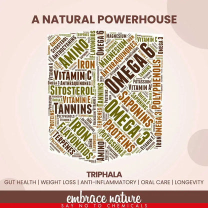 Nature Sure Triphala Pulver für Augen, Haut, Haare und Entgiftung - 100g