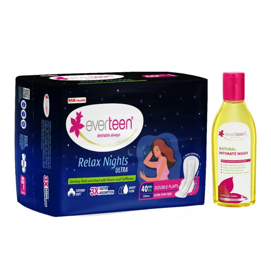 Buy everteen Relax Nights Ultra 40 Pads and Natural Intimate Wash 105ml 7419870518264 - everteen-neud.com