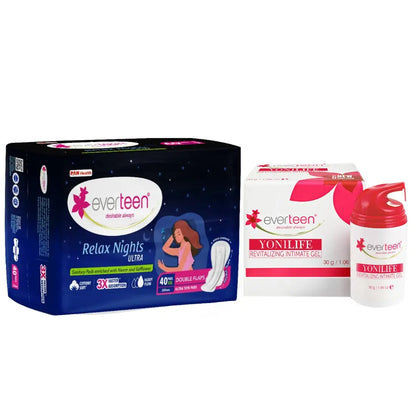 everteen Relax Nights Ultra 40 Pads and Yonilife Intimate V Gel 30g 7419870722746