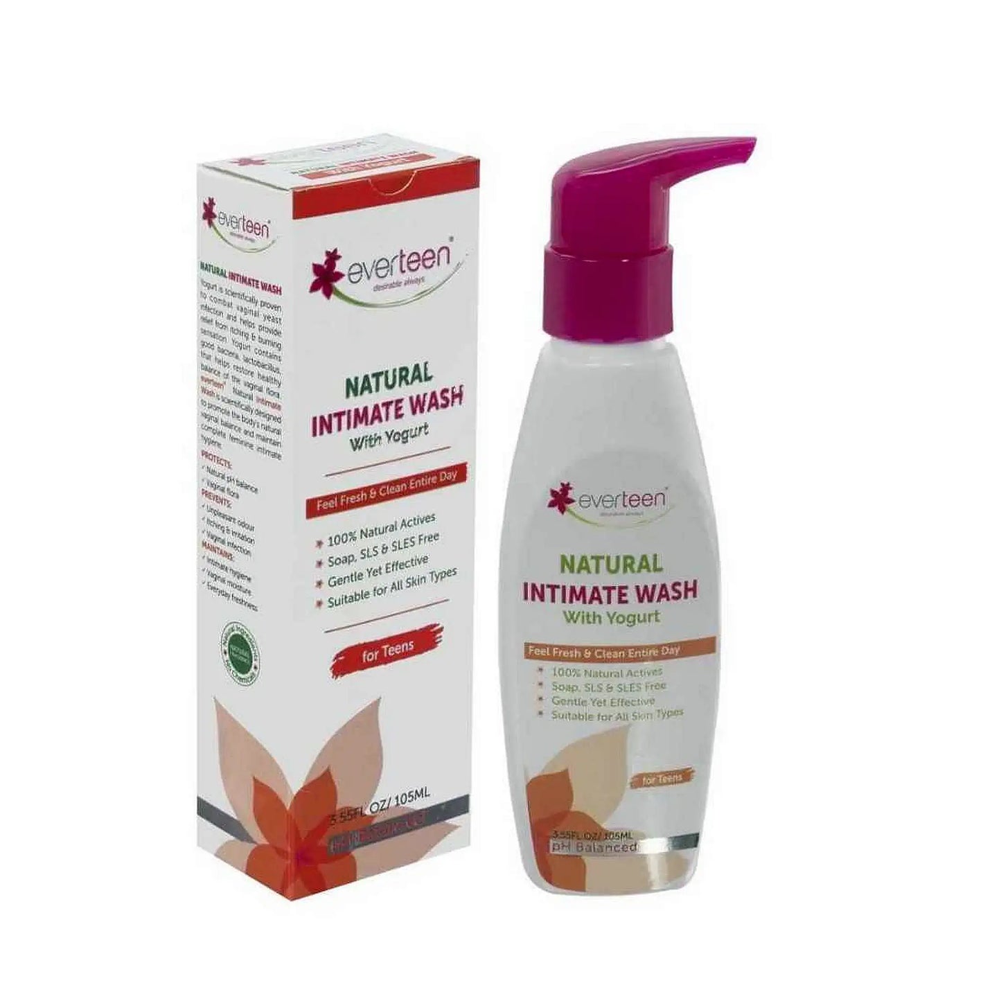 everteen Yogurt Intimate Wash For Teens For Girls, Soap-Free, All Skin Types - 1x105ml Pack