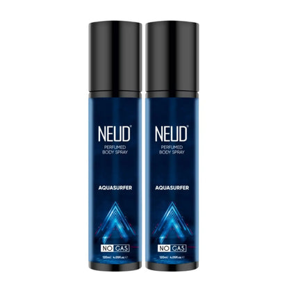 NEUD Aquasurfer Perfumed Body Spray, No Gas Deodorant - 2x120ml Bottle