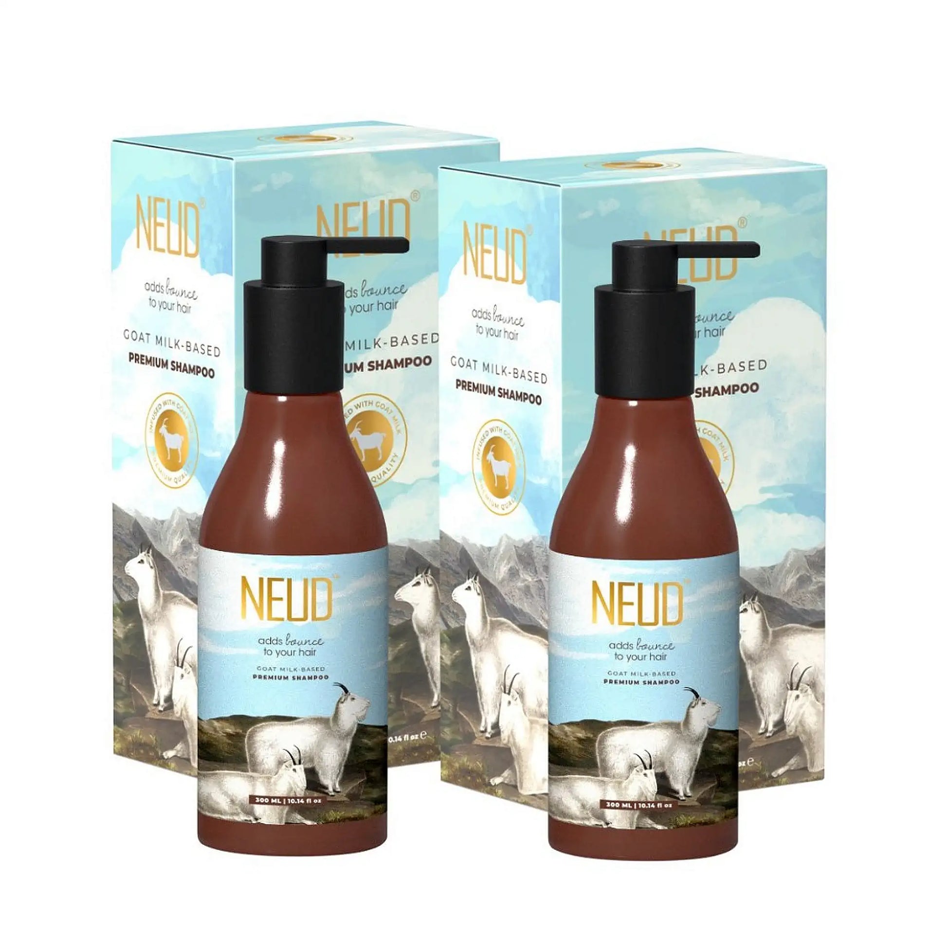 NEUD Goat Milk Shampoo 2x300ml – Moisturizing Shampoo for Men and Women