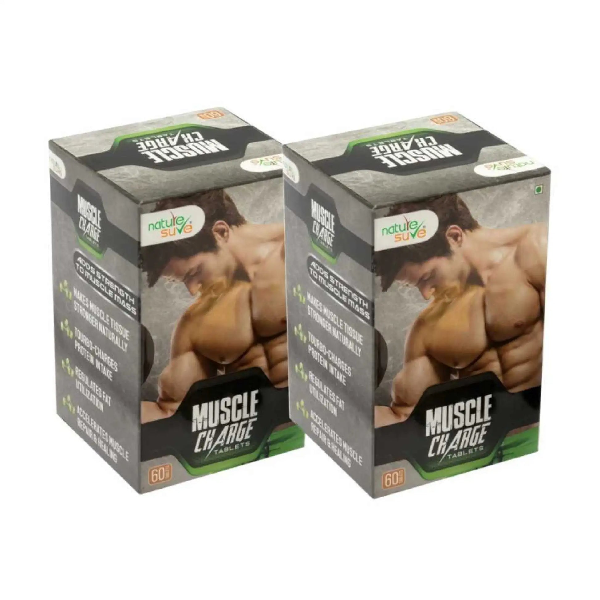 Nature Sure Muscle Charge Tablets For Faster Muscle Recovery & Protein Absorption - 2 Packs x 60 Tablets Each