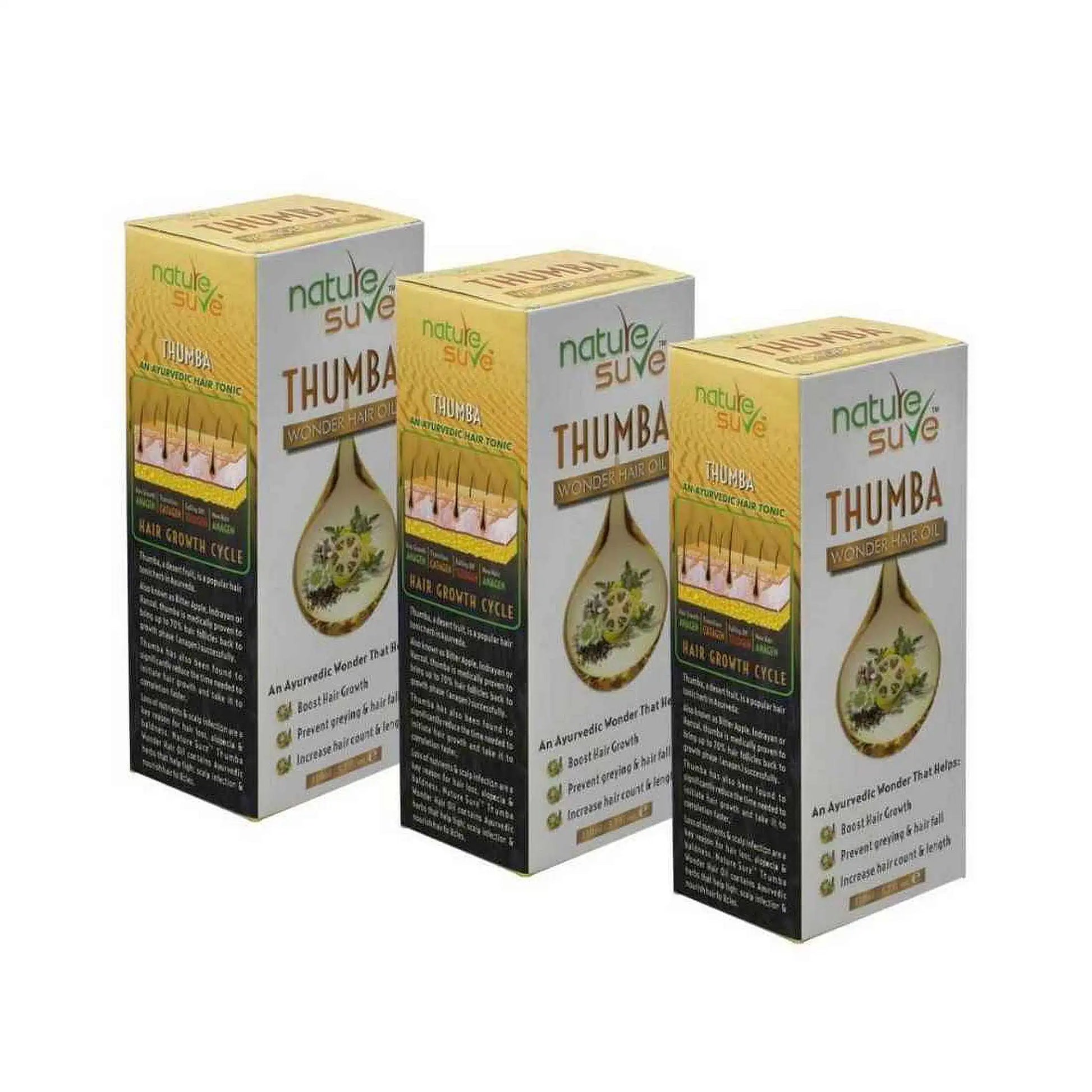 Nature Sure Thumba Wonder Hair Oil for Men and Women - 3x110ml Pack