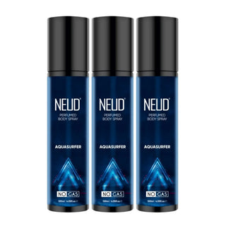 NEUD Aquasurfer Perfumed Body Spray, No Gas Deodorant - 3x120ml Bottle