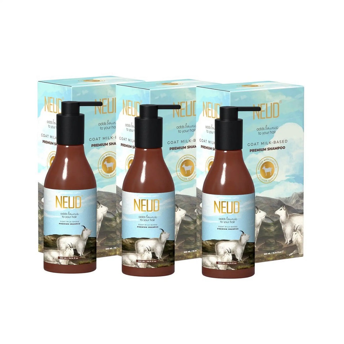 NEUD Goat Milk Shampoo - 3x300ml Pack