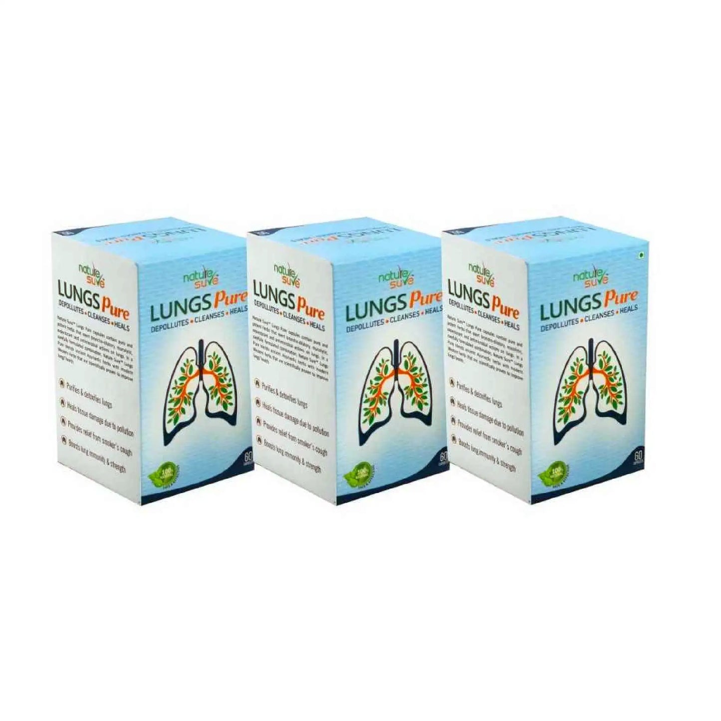 Nature Sure Lungs Pure 3x60 Capsules – AYUSH-Certified Ayurvedic Respiratory Support