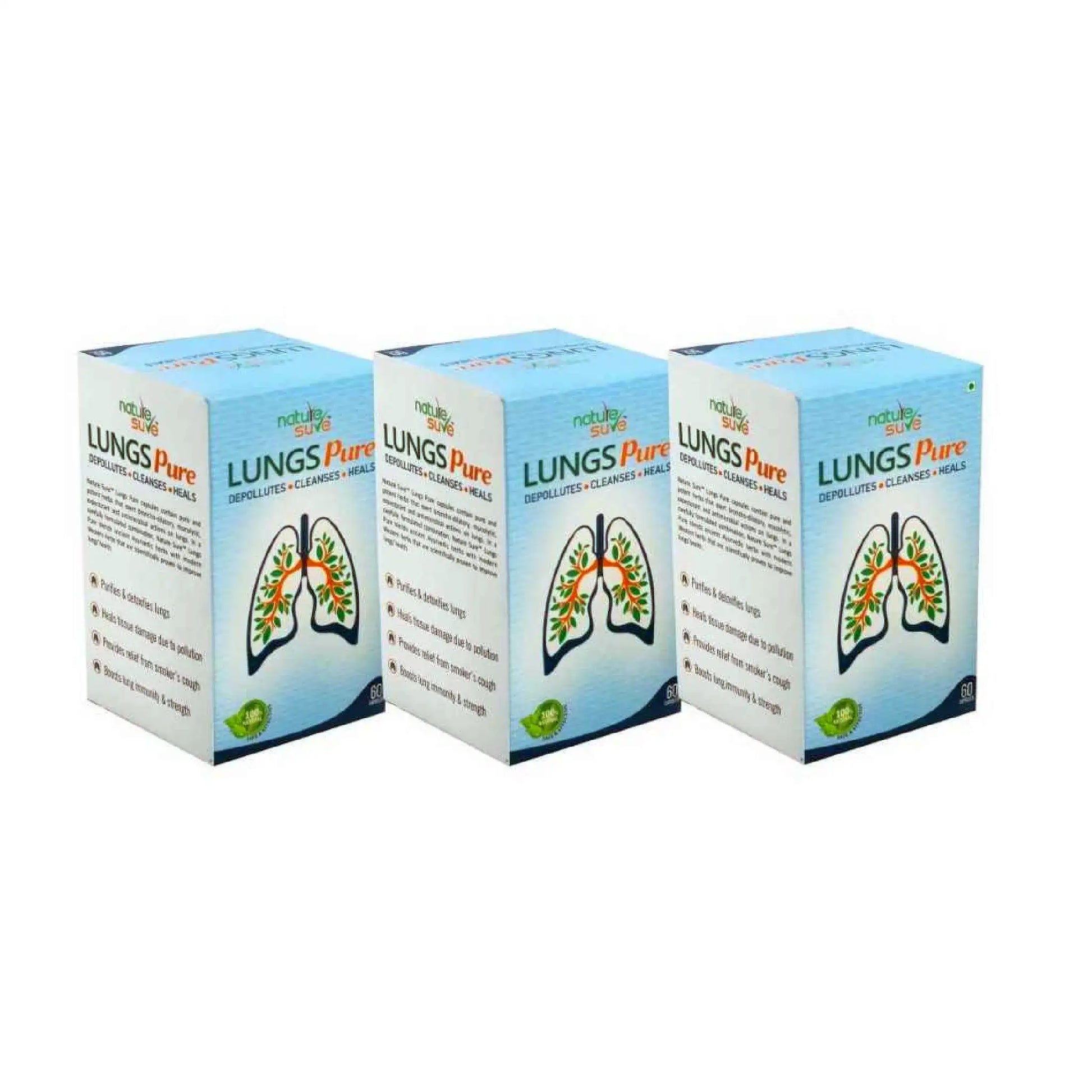 Nature Sure Lungs Pure 3x60 Capsules – AYUSH-Certified Ayurvedic Respiratory Support