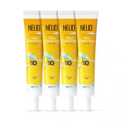 Buy 4 Packs NEUD Dewy Look Tinted Sunscreen 50ml with SPF 50++++ and Hyaluronic Acid directly from company - everteen-neud.com